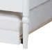 Baxton Studio Lucera Bobbin Daybed with Rolling Trundle - Wooden Bed Frame with Turned Spindle Detailing, Classic Style Sofa Bed for Bedroom or Guest Room, Twin, White - BSOMG0110-4-White-Daybed/T