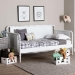 Baxton Studio Lucera Bobbin Daybed - Wooden Bed Frame with Turned Spindle Detailing, Classic Style Sofa Bed for Bedroom or Guest Room, Twin, White - BSOMG0110-4-White-Daybed