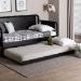 Baxton Studio Lucera Trundle - Underbed Low-Profile Rolling Base for Daybeds and Guest Rooms, Twin, Black - BSOMG24-Black-Trundle