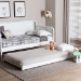 Baxton Studio Lucera Trundle - Underbed Low-Profile Rolling Base for Daybeds and Guest Rooms, Twin, White - BSOMG24-White-Trundle
