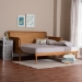 Baxton Studio Lucera Bobbin Twin-To-King Expandable Daybed - Wood Bed Frame with Turned Spindle Detailing, Classic Style Sofa Bed for Bedroom or Guest Room, Oak Brown - BSOMG0110-5-NTOak-Twin to King-Daybed