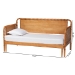 Baxton Studio Lucera Bobbin Twin-To-King Expandable Daybed - Wood Bed Frame with Turned Spindle Detailing, Classic Style Sofa Bed for Bedroom or Guest Room, Oak Brown - BSOMG0110-5-NTOak-Twin to King-Daybed