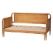 Baxton Studio Lucera Bobbin Twin-To-King Expandable Daybed - Wood Bed Frame with Turned Spindle Detailing, Classic Style Sofa Bed for Bedroom or Guest Room, Oak Brown - BSOMG0110-5-NTOak-Twin to King-Daybed
