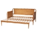 Baxton Studio Lucera Bobbin Twin-To-King Expandable Daybed - Wood Bed Frame with Turned Spindle Detailing, Classic Style Sofa Bed for Bedroom or Guest Room, Oak Brown - BSOMG0110-5-NTOak-Twin to King-Daybed