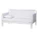 Baxton Studio Lucera Bobbin Twin-To-King Expandable Daybed - Wood Bed Frame with Turned Spindle Detailing, Classic Style Sofa Bed for Bedroom or Guest Room, White - BSOMG0110-5-White-Twin to King-Daybed