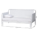 Baxton Studio Lucera Bobbin Twin-To-King Expandable Daybed - Wood Bed Frame with Turned Spindle Detailing, Classic Style Sofa Bed for Bedroom or Guest Room, White - BSOMG0110-5-White-Twin to King-Daybed
