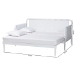 Baxton Studio Lucera Bobbin Twin-To-King Expandable Daybed - Wood Bed Frame with Turned Spindle Detailing, Classic Style Sofa Bed for Bedroom or Guest Room, White - BSOMG0110-5-White-Twin to King-Daybed