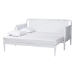 Baxton Studio Lucera Bobbin Twin-To-King Expandable Daybed - Wood Bed Frame with Turned Spindle Detailing, Classic Style Sofa Bed for Bedroom or Guest Room, White - BSOMG0110-5-White-Twin to King-Daybed