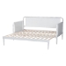 Baxton Studio Lucera Bobbin Twin-To-King Expandable Daybed - Wood Bed Frame with Turned Spindle Detailing, Classic Style Sofa Bed for Bedroom or Guest Room, White - BSOMG0110-5-White-Twin to King-Daybed