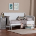 Baxton Studio Lucera Bobbin Twin-To-King Expandable Daybed - Wood Bed Frame with Turned Spindle Detailing, Classic Style Sofa Bed for Bedroom or Guest Room, White - BSOMG0110-5-White-Twin to King-Daybed