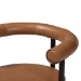Baxton Studio Delacruz Swivel Dining Chair - Round Open Back Accent Chair with Faux Leather Upholstery, Modern Contemporary Seating for Kitchen or Dining Room - BSOBBT5547-Tan/Black-Armchair-DC