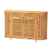 bali & pari McKenna Natural Rattan Sideboard - Handwoven Wicker Buffet Credenza, Boho Coastal Style for Dining or Living Room, 2-Drawer - BSOMcKenna-Light Honey Rattan-Cabinet