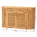 bali & pari McKenna Natural Rattan Sideboard - Handwoven Wicker Buffet Credenza, Boho Coastal Style for Dining or Living Room, 2-Drawer - BSOMcKenna-Light Honey Rattan-Cabinet