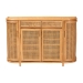 bali & pari McKenna Natural Rattan Sideboard - Handwoven Wicker Buffet Credenza, Boho Coastal Style for Dining or Living Room, 2-Drawer - BSOMcKenna-Light Honey Rattan-Cabinet