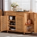 bali & pari McKenna Natural Rattan Sideboard - Handwoven Wicker Buffet Credenza, Boho Coastal Style for Dining or Living Room, 2-Drawer - BSOMcKenna-Light Honey Rattan-Cabinet
