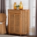bali & pari McKenna Natural Rattan Storage Cabinet - Handwoven Wicker Accent Cabinet, Boho Coastal Style for Living Room or Entryway, 1-Drawer - BSOMave-Light Honey Rattan-Cabinet