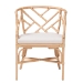 bali & pari Padma Natural Rattan Dining Chair - Handwoven Barrel Accent Chair with Bamboo-Style Frame and Lattice Detail for Boho, Coastal, or Tropical Dining or Lounge Area - BSOPadma-Natural/Rattan-Cushion-DC