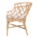 bali & pari Padma Natural Rattan Dining Chair - Handwoven Barrel Accent Chair with Bamboo-Style Frame and Lattice Detail for Boho, Coastal, or Tropical Dining or Lounge Area - BSOPadma-Natural/Rattan-Cushion-DC