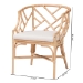 bali & pari Padma Natural Rattan Dining Chair - Handwoven Barrel Accent Chair with Bamboo-Style Frame and Lattice Detail for Boho, Coastal, or Tropical Dining or Lounge Area - BSOPadma-Natural/Rattan-Cushion-DC
