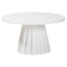 bali & pari Parvana Round Coffee Table with Fluted Pedestal Base - Contemporary White Resin Accent Table for Living Room - BSOParvana-White Resin-CT