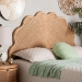 bali & pari Callias Natural Rattan Scalloped Headboard with Sunburst Weave - Coastal Boho Wicker Bed Backdrop for Bedroom Decor, Queen - BSOWS152 Scalloped Natural Rattan-Queen-HB