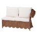 bali & pari Detta Natural Rattan 4-Piece Sectional Set - Handwoven Wicker Corner Lounge Seating with Scalloped Skirt Base and Rolled Arms, Boho Coastal Style for Sunroom or Living Room - BSODetta-Peanut Brown-Rattan-4PC Sectional Set