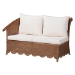 bali & pari Detta Natural Rattan 3-Piece Sectional Set - Handwoven Wicker Corner Lounge Seating with Scalloped Skirt Base and Rolled Arms, Boho Coastal Style for Sunroom or Living Room - BSODetta-Peanut Brown-Rattan-3PC Sectional Set
