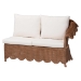 bali & pari Detta Natural Rattan 3-Piece Sectional Set - Handwoven Wicker Corner Lounge Seating with Scalloped Skirt Base and Rolled Arms, Boho Coastal Style for Sunroom or Living Room - BSODetta-Peanut Brown-Rattan-3PC Sectional Set