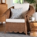 bali & pari Detta Natural Rattan Armchair - Handwoven Wicker Chair with Rolled Arms and Scalloped Skirt Base, Boho Coastal Style for Lounge or Sunroom - BSODetta-Peanut Brown-Rattan-Lounge-Cushion-AC