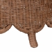 bali & pari Detta Natural Rattan Footstool with Cushion - Handwoven Wicker Ottoman with Scalloped Skirt Base for Coastal Lounge or Sunroom Seating - BSODetta-Peanut Brown-Rattan-Cushion-Stool