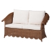 bali & pari Detta Natural Rattan 3-Piece Living Room Set - Handwoven Wicker Lounge Seating with Scalloped Skirt Base and Rolled Arms, Boho Coastal Style for Sunroom or Living Room - BSODetta-Peanut Brown-Rattan-3PC Set