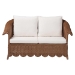 bali & pari Detta Natural Rattan Loveseat with Cushion - Handwoven Wicker Settee with Rolled Arms and Scalloped Skirt Base, Boho Coastal Style for Sunroom or Lounge - BSODetta-Peanut Brown-Rattan-Cushion-LS
