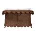 bali & pari Detta Natural Rattan Loveseat with Cushion - Handwoven Wicker Settee with Rolled Arms and Scalloped Skirt Base, Boho Coastal Style for Sunroom or Lounge - BSODetta-Peanut Brown-Rattan-Cushion-LS
