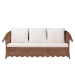 bali & pari Detta Natural Rattan Sofa with Cushion - Handwoven Wicker Settee with Rolled Arms and Scalloped Skirt Base, Boho Coastal Style for Sunroom or Lounge - BSODetta-Peanut Brown-Rattan-Cushion-Sofa