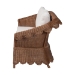 bali & pari Detta Natural Rattan Sofa with Cushion - Handwoven Wicker Settee with Rolled Arms and Scalloped Skirt Base, Boho Coastal Style for Sunroom or Lounge - BSODetta-Peanut Brown-Rattan-Cushion-Sofa