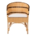 bali & pari Elma Rattan Dining Chair with Cushion - Barrel-Back Accent Chair with Synthetic Woven and Natural Rattan Frame, Boho Coastal Style Seating for Dining or Living Room - BSOElma-Natural/Brown Stripes-Rattan-Cushion-DC