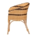 bali & pari Elma Rattan Dining Chair with Cushion - Barrel-Back Accent Chair with Synthetic Woven and Natural Rattan Frame, Boho Coastal Style Seating for Dining or Living Room - BSOElma-Natural/Brown Stripes-Rattan-Cushion-DC