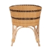 bali & pari Elma Rattan Dining Chair with Cushion - Barrel-Back Accent Chair with Synthetic Woven and Natural Rattan Frame, Boho Coastal Style Seating for Dining or Living Room - BSOElma-Natural/Brown Stripes-Rattan-Cushion-DC
