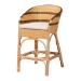 bali & pari Elma Rattan Counter Stool with Cushion - Barrel-Back Counter Chair with Synthetic Woven and Natural Rattan Frame, Boho Coastal Style Seating for Kitchen or Lounge - BSOElma-Natural/Brown Stripes-Rattan-Cushion-CS