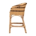 bali & pari Elma Rattan Counter Stool with Cushion - Barrel-Back Counter Chair with Synthetic Woven and Natural Rattan Frame, Boho Coastal Style Seating for Kitchen or Lounge - BSOElma-Natural/Brown Stripes-Rattan-Cushion-CS
