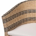 bali & pari Elda Natural Rattan Accent Chair - Wicker Barrel-Back Chair with Two-Tone Woven Stripes and Cushion, Coastal Boho Style Seating for  Living Room or Sunroom - BSOElda-Natural/Blue Stripes-Rattan-Cushion-DC