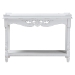Baxton Studio Rafferty Distressed Console Table - Vintage-Inspired White Accent Table with Ornate Carved Apron and Lower Shelf, Classic Entryway or Sofa Table - BSOJY24B280-White-Wooden-Console Table