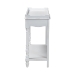 Baxton Studio Rafferty Distressed Console Table - Vintage-Inspired White Accent Table with Ornate Carved Apron and Lower Shelf, Classic Entryway or Sofa Table - BSOJY24B280-White-Wooden-Console Table