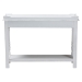 Baxton Studio Rafferty Distressed Console Table - Vintage-Inspired White Accent Table with Ornate Carved Apron and Lower Shelf, Classic Entryway or Sofa Table - BSOJY24B280-White-Wooden-Console Table