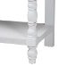 Baxton Studio Rafferty Distressed Console Table - Vintage-Inspired White Accent Table with Ornate Carved Apron and Lower Shelf, Classic Entryway or Sofa Table - BSOJY24B280-White-Wooden-Console Table