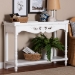 Baxton Studio Rafferty Distressed Console Table - Vintage-Inspired White Accent Table with Ornate Carved Apron and Lower Shelf, Classic Entryway or Sofa Table - BSOJY24B280-White-Wooden-Console Table