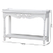 Baxton Studio Rafferty Distressed Console Table - Vintage-Inspired White Accent Table with Ornate Carved Apron and Lower Shelf, Classic Entryway or Sofa Table - BSOJY24B280-White-Wooden-Console Table