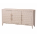 Baxton Studio Nira Faux Shagreen Sideboard  -  Contemporary 3-Door Buffet Storage Cabinet with Sleek Handles for Dining Room or Living Room - BSOJY24B283-Beige Faux Shagreen-Cabinet