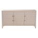 Baxton Studio Nira Faux Shagreen Sideboard  -  Contemporary 3-Door Buffet Storage Cabinet with Sleek Handles for Dining Room or Living Room - BSOJY24B283-Beige Faux Shagreen-Cabinet