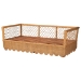 bali & pari Teresa Natural Rattan Daybed - Handwoven Sofa Bed Frame with Scalloped Edge and Open Lattice Back and Side, Coastal Boho Style Lounge Seating, Twin - BSOTeresa-Light Honey Rattan-Daybed
